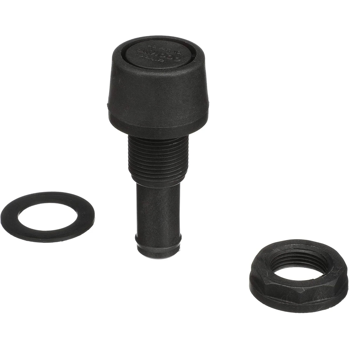 Attwood Marine Straight Fuel Vent, 5/8 in ID Hose, 3/4 in Hole, 7/8 in Max Hull Thickness, Black Polypropylene — Quality Boat Parts