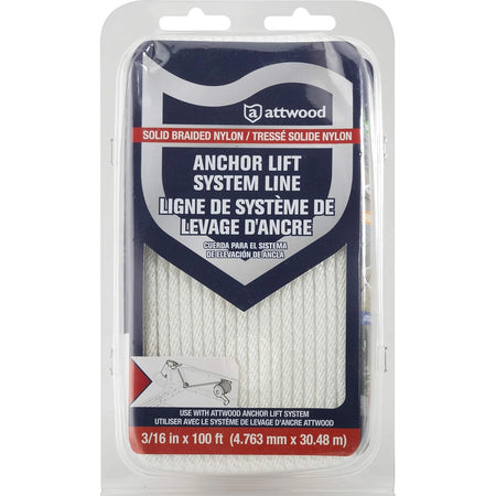 Attwood Marine Braided Nylon Rope, 3/16 in x 100 ft, White — Quality Boat Parts