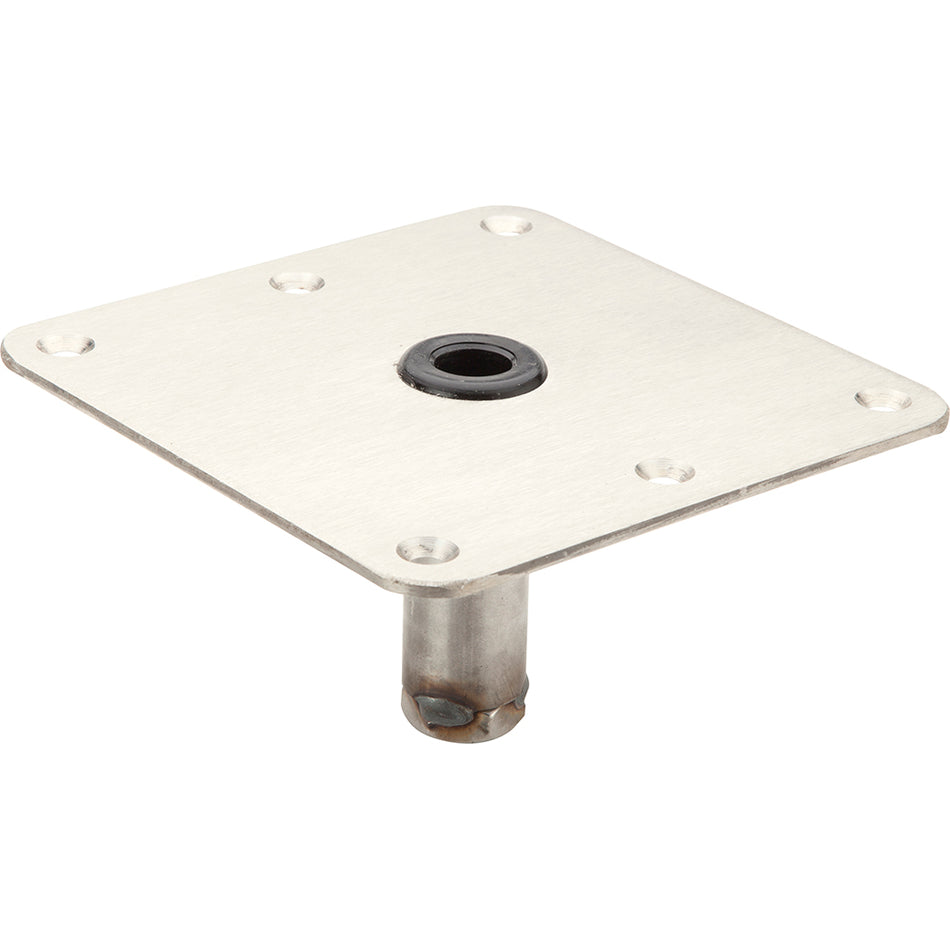 Attwood Marine SWIVL-EZE Lock'N-Pin Threaded Deck Base, 3/4 in Pin, 7 x 7 in, Zinc-Plated Steel — Quality Boat Parts