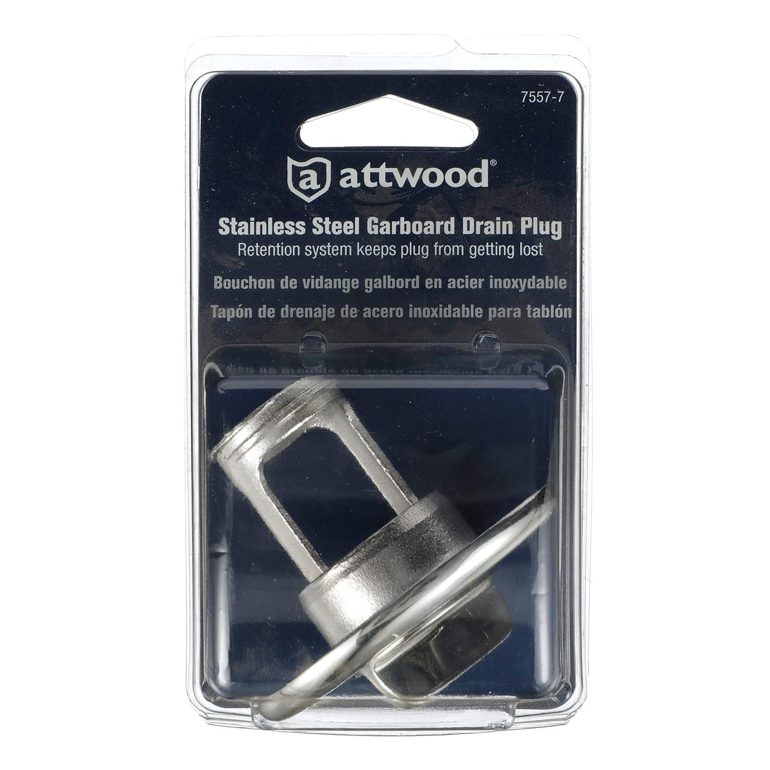 Attwood Marine Garboard Drain Plug, 7/8 in Diameter, SS316 — Quality Boat Parts