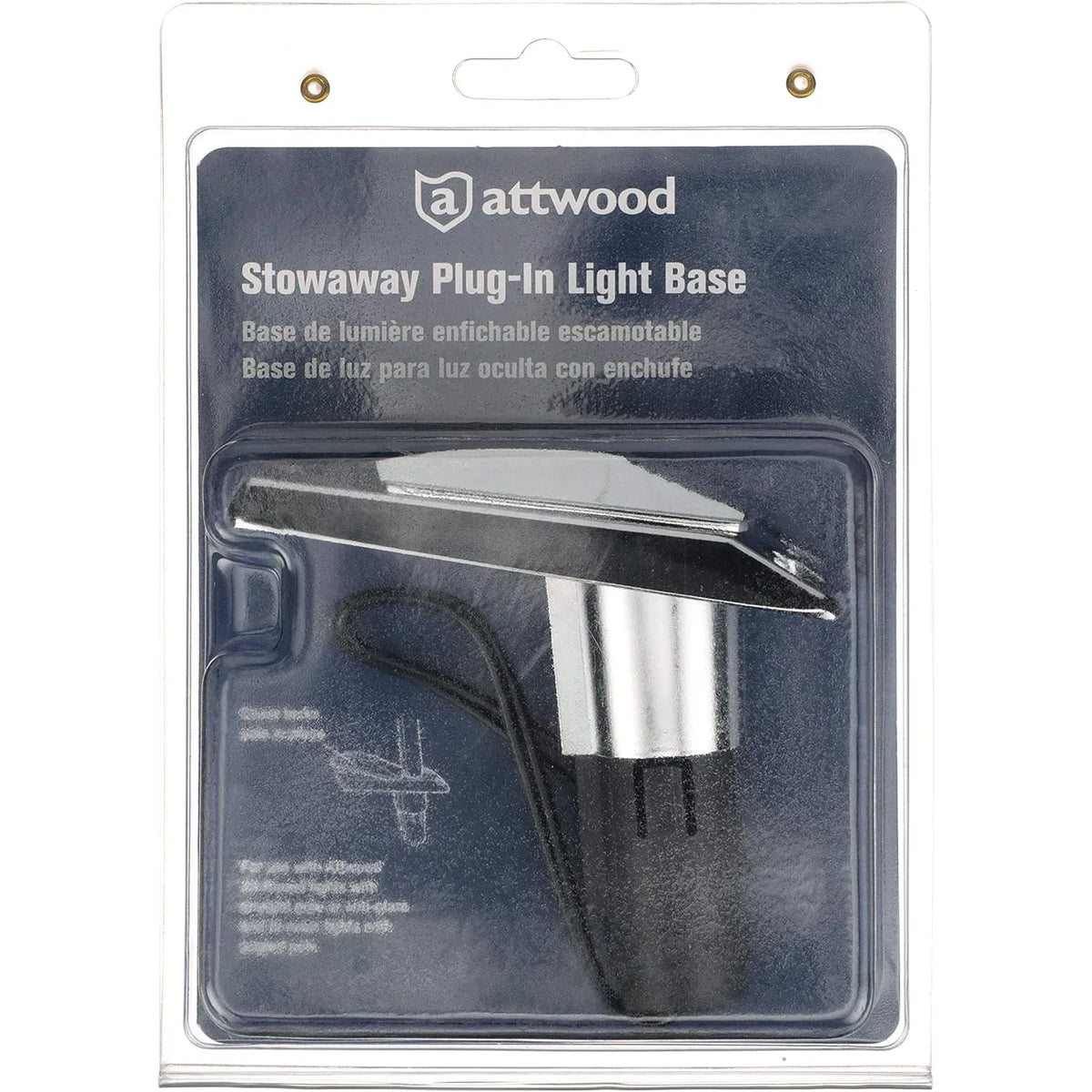 Attwood Marine Rectangle 2-Pin Pole Light Base, For 12 Degree Angled Poles, 12V, Zamak, 4 x 1-5/8 in — Quality Boat Parts