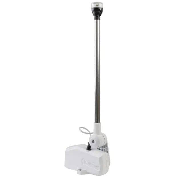 Attwood Marine PowerBase Powered Fold-Down Antenna Base, For 1 in-14 Threaded VHF Antennas, Up to 8 ft — Quality Boat Parts