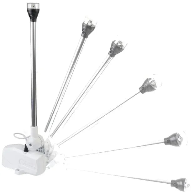 Attwood Marine PowerBase Powered Fold-Down Antenna Base, For 1 in-14 Threaded VHF Antennas, Up to 8 ft — Quality Boat Parts