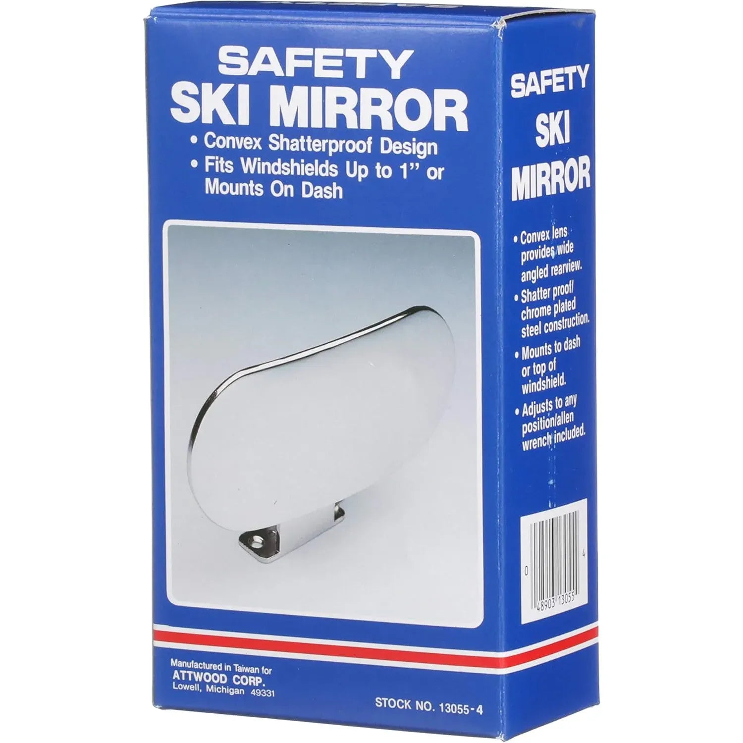 Attwood Marine Ski Mirror, Dash or Windshield Mount, 180-Degree Convex, Shatterproof — Quality Boat Parts