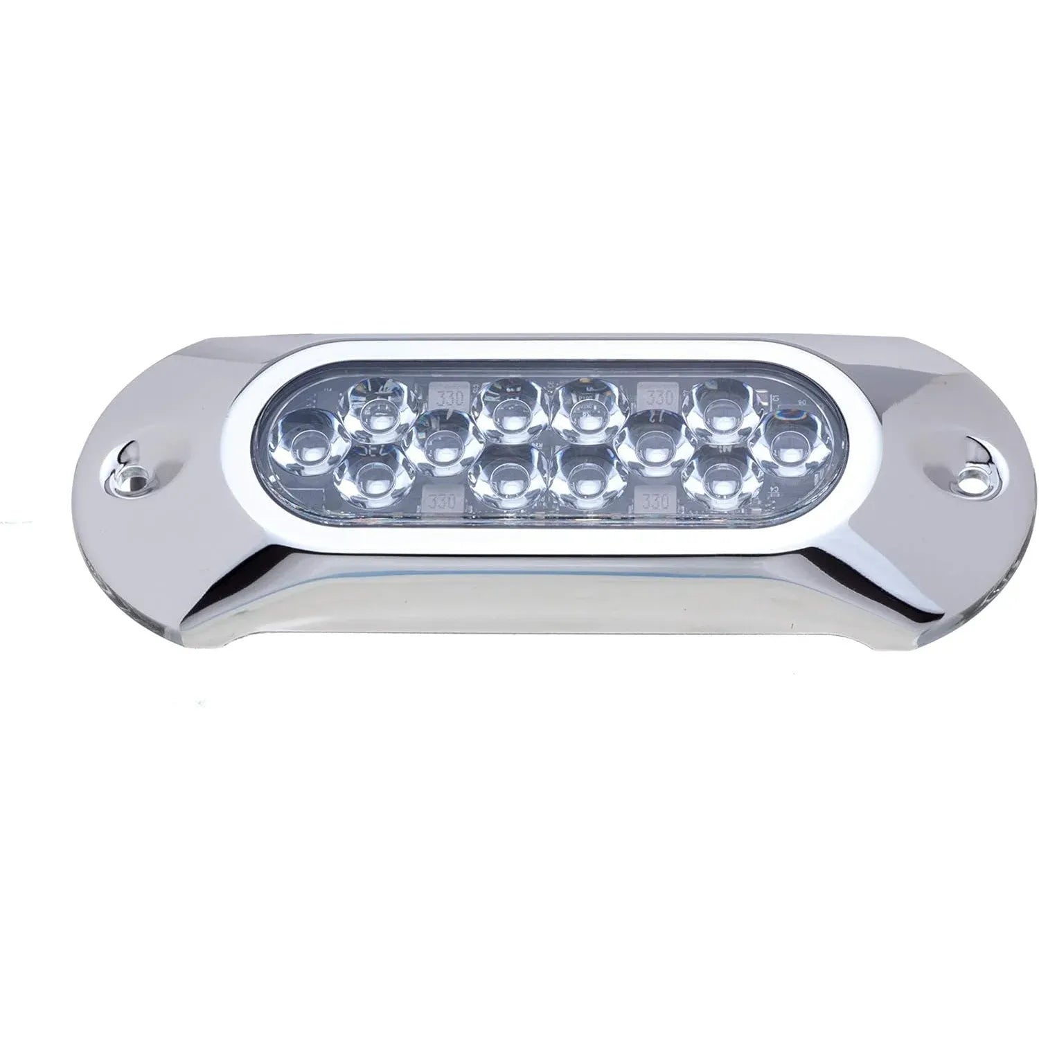 Attwood Marine Light Armor Surface-Mount Underwater LED Light, 12 LEDs, 12/24V DC, 6 in, Sapphire Blue Light — Quality Boat Parts