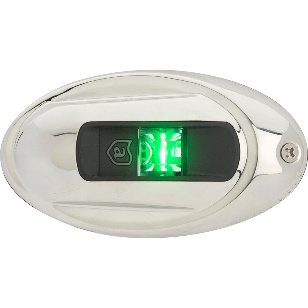 Attwood Marine LightArmor Vertical Surface Mount Navigation Light, Starboard Green, 2NM, IP67, Stainless Steel — Quality Boat Parts