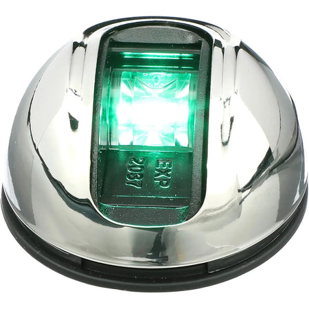 Attwood Marine LightArmor Vertical Surface Mount Navigation Light, Starboard Green, 2NM, IP67, Stainless Steel — Quality Boat Parts