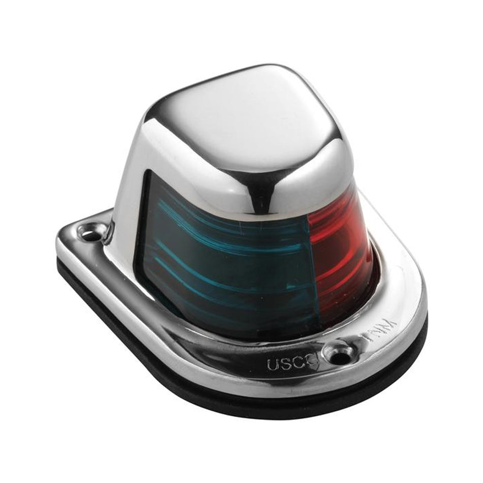 Attwood Marine Deck Mount Bi-Color Sidelight, 12V, 1 nm, 304 Stainless Steel Housing — Quality Boat Parts
