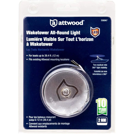 Attwood Marine WakeTower LED All-Round Navigation Light, 2 NM, 12V — Quality Boat Parts