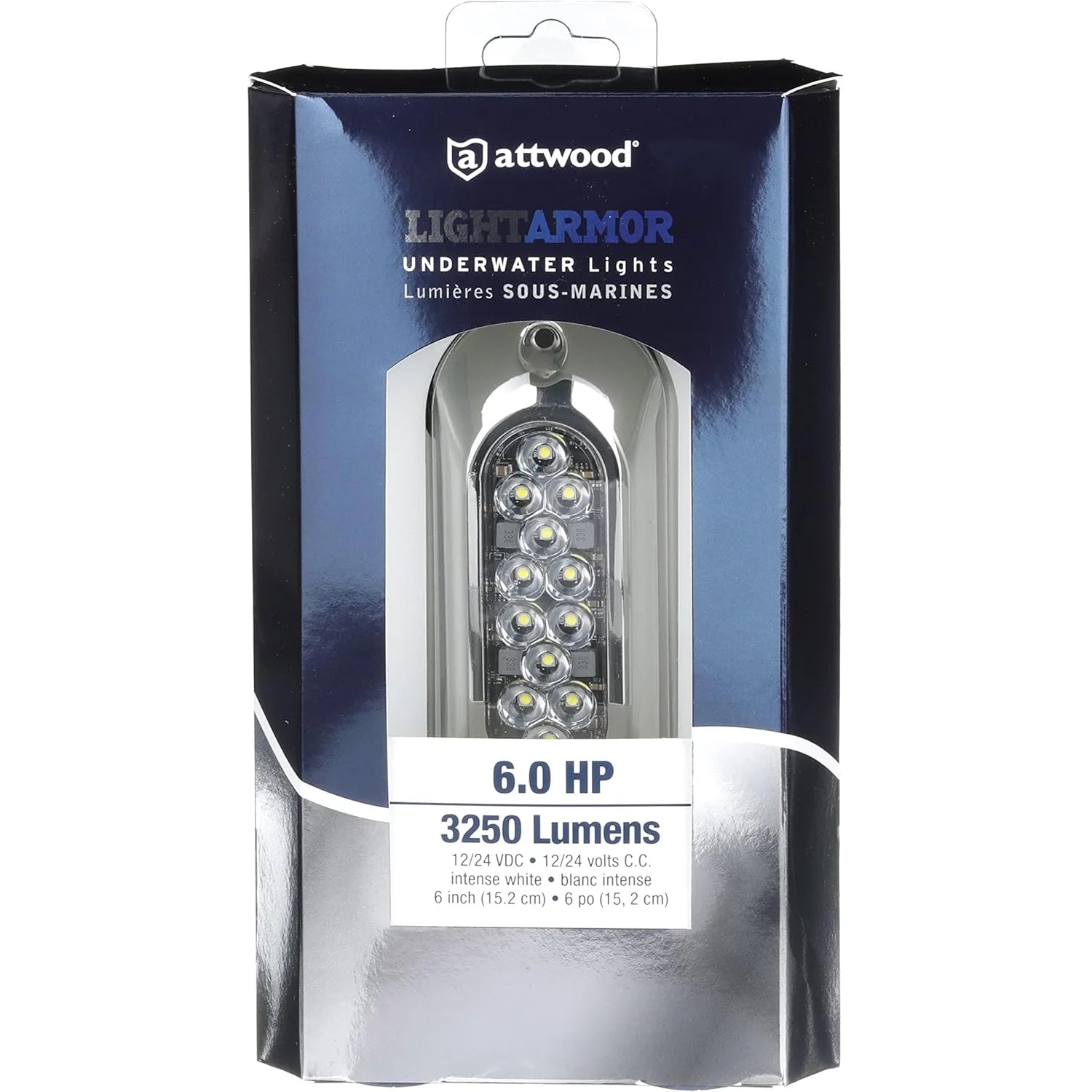 Attwood Marine Light Armor Surface-Mount Underwater LED Light, White Light, 12V, 12 LED — Quality Boat Parts