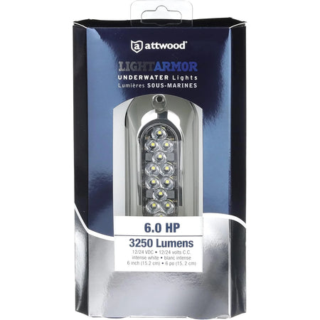 Attwood Marine Light Armor Surface-Mount Underwater LED Light, White Light, 12V, 12 LED — Quality Boat Parts
