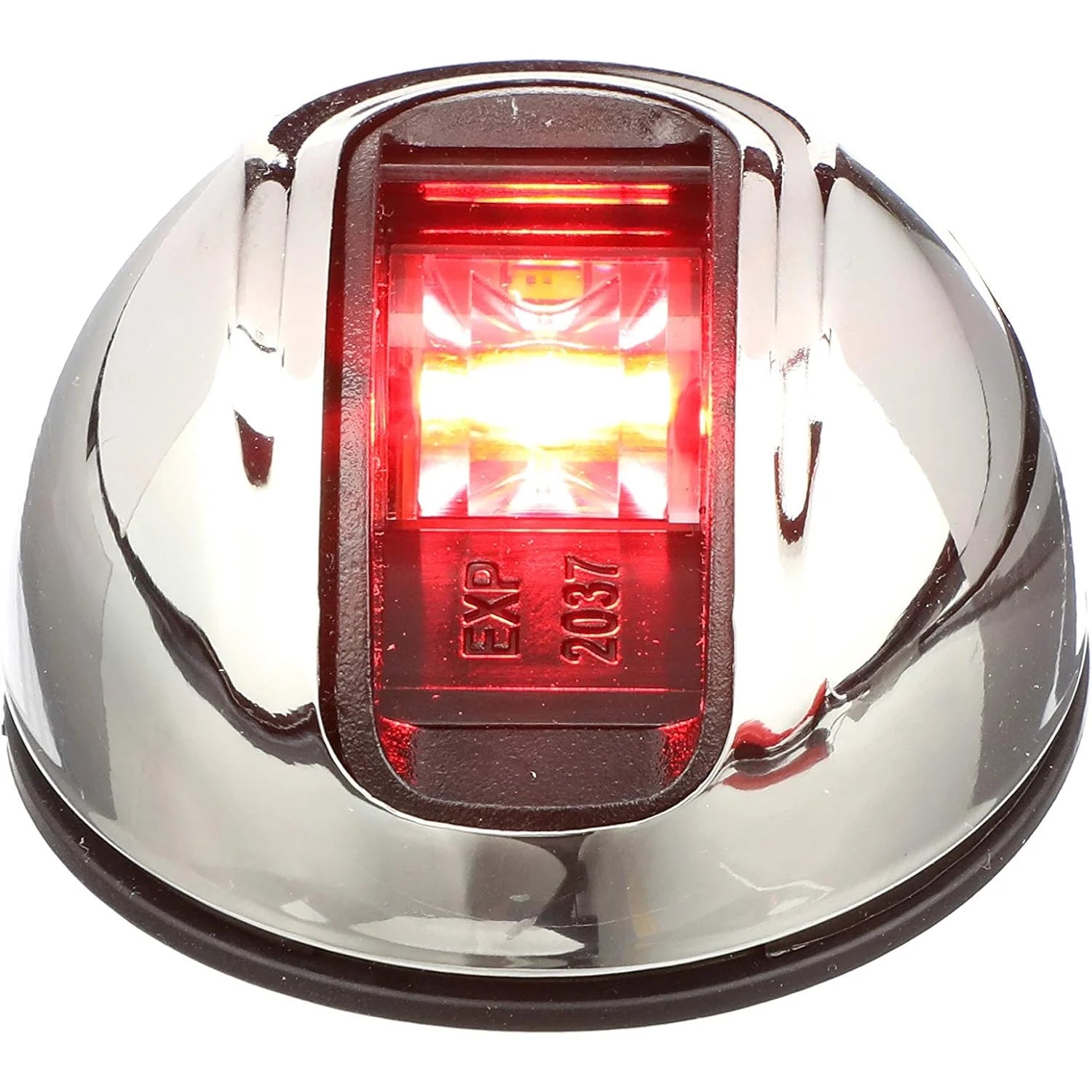 Attwood Marine LightArmor Vertical Surface Mount Navigation Light, Port Red, Oval, Stainless Steel Housing, 2NM, IP67 — Quality Boat Parts