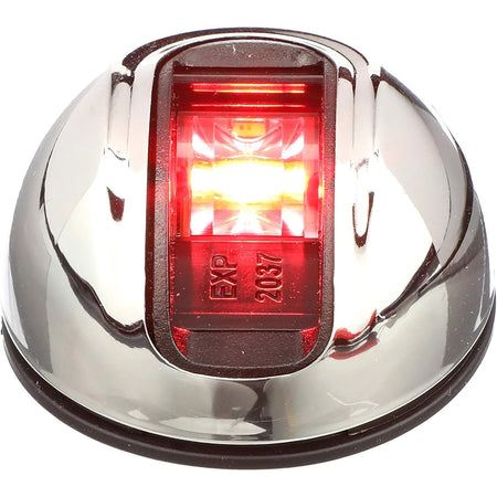 Attwood Marine LightArmor Vertical Surface Mount Navigation Light, Port Red, Oval, Stainless Steel Housing, 2NM, IP67 — Quality Boat Parts