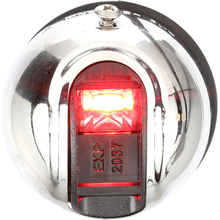 Attwood Marine LightArmor Vertical Surface Mount Navigation Light, Port Red, Oval, Stainless Steel Housing, 2NM, IP67 — Quality Boat Parts