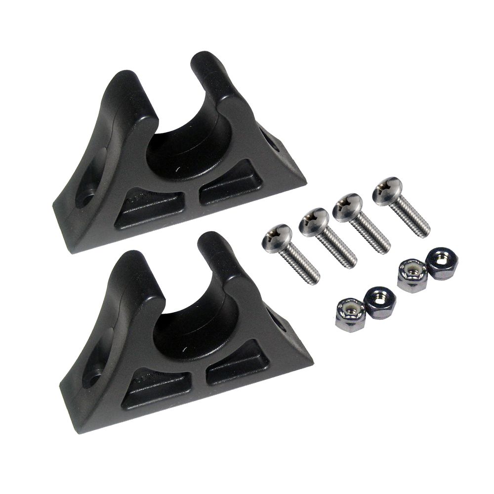 Attwood Marine Paddle Clips, For 1 in Paddles, 2pk, Stainless Steel Hardware, Black — Quality Boat Parts