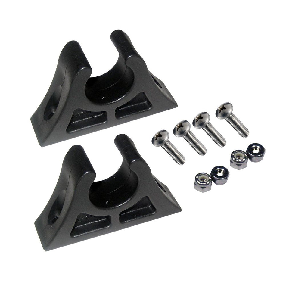 Attwood Marine Paddle Clips, For 1 in Paddles, 2pk, Stainless Steel Hardware, Black — Quality Boat Parts