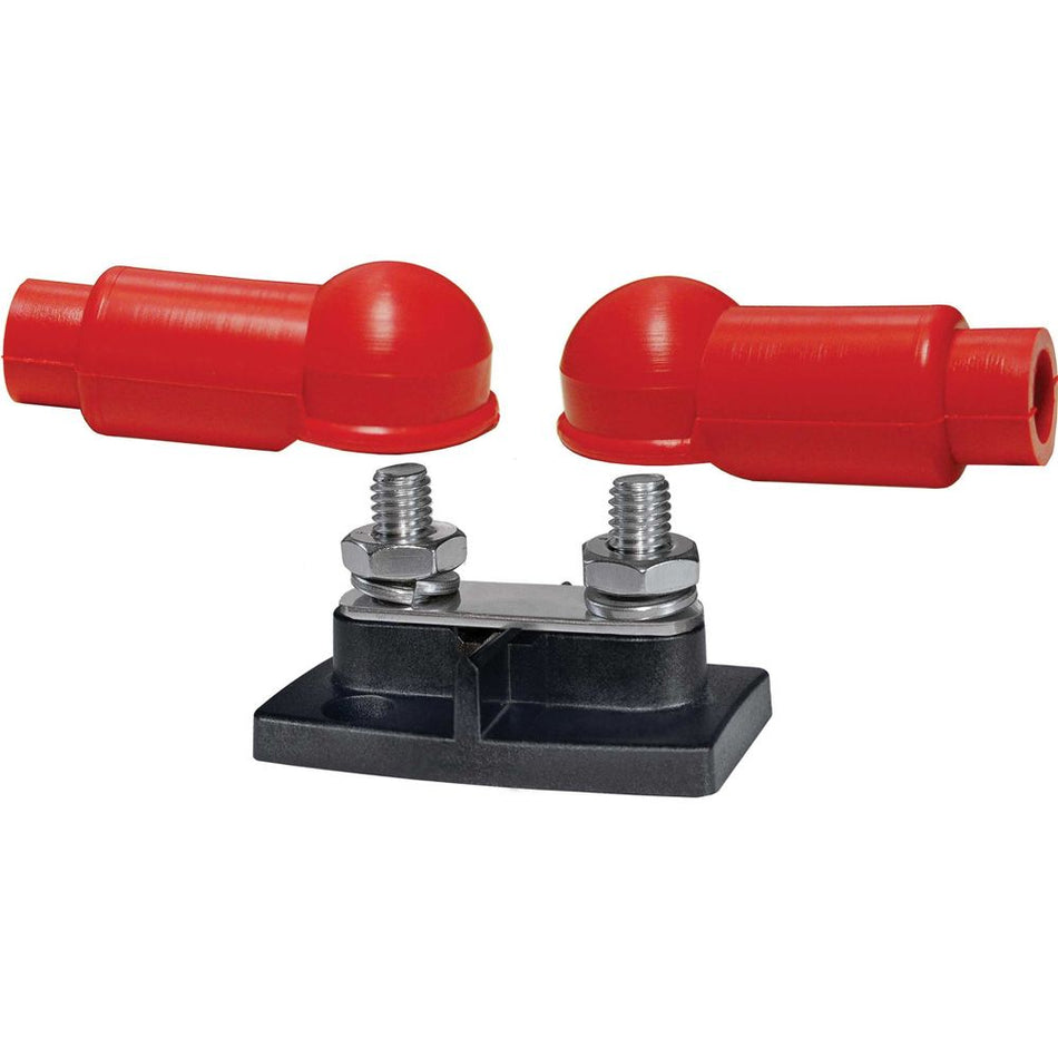 Blue Sea Systems PowerBar Dual BusBar, 200A, 48V DC, 3/8"-16 Studs, Tin-Plated Copper, With Insulators — Quality Boat Parts