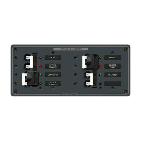 Blue Sea Systems AC 3 Sources Horizontal Circuit Breaker Panel, 120V AC, 50A Max — Quality Boat Parts