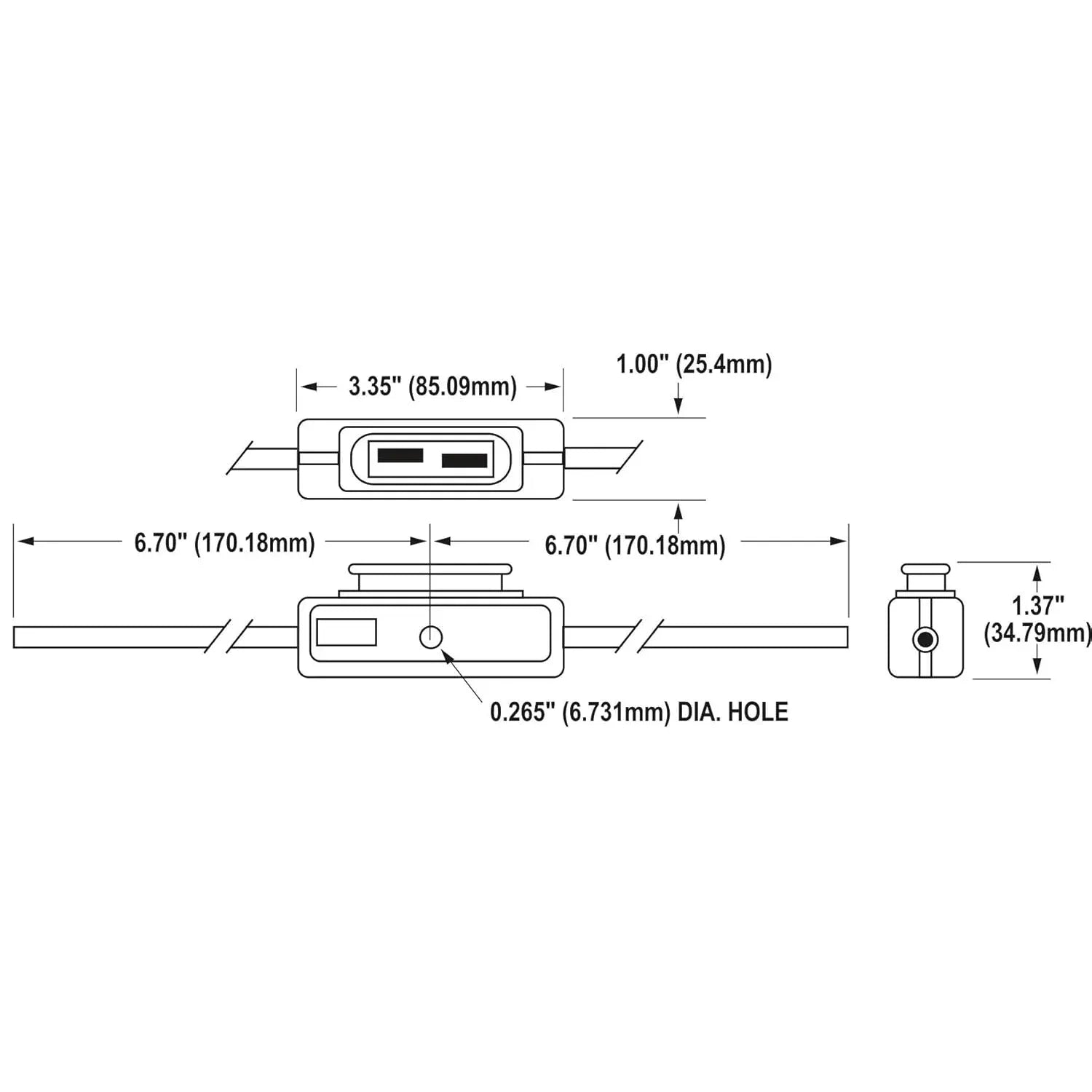 Blue Sea Systems MAXI In-Line Fuse Holder, 32V DC, 5 in #6 Lead Wire — Quality Boat Parts