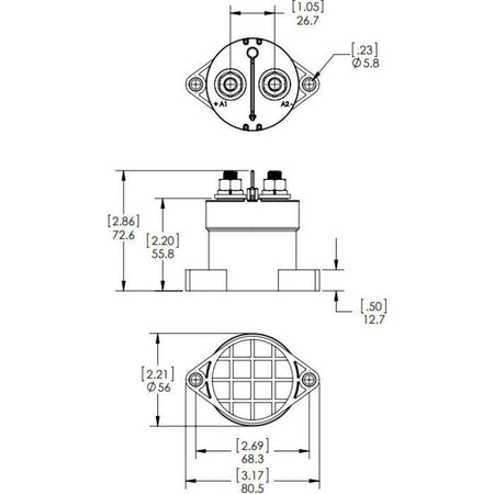 Blue Sea Systems L-Series Solenoid Switch, 12/24V, 250A, SPST-NO, Ignition Protected — Quality Boat Parts
