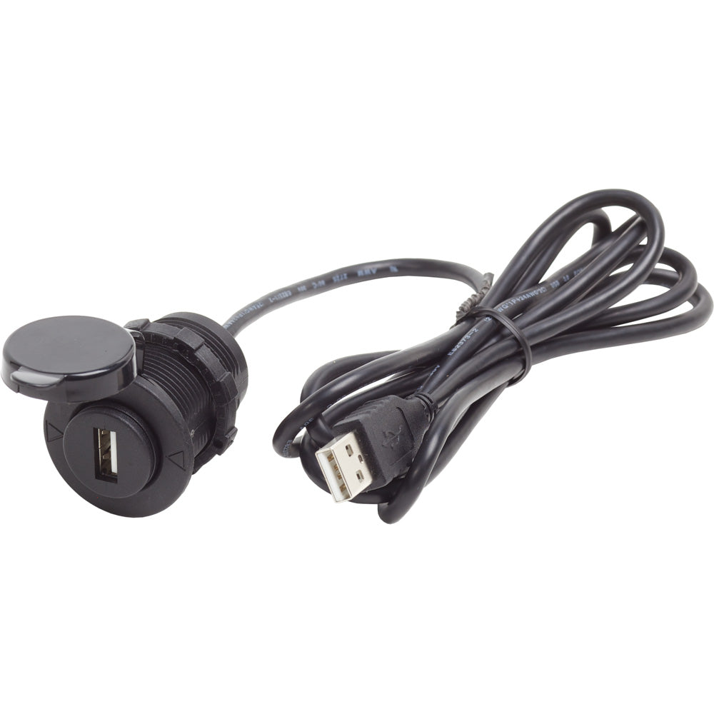Blue Sea Systems 12V DC USB Extension, USB 2.0, IP45, 5 ft Cable, 1-1/8 in Mounting Hole — Quality Boat Parts