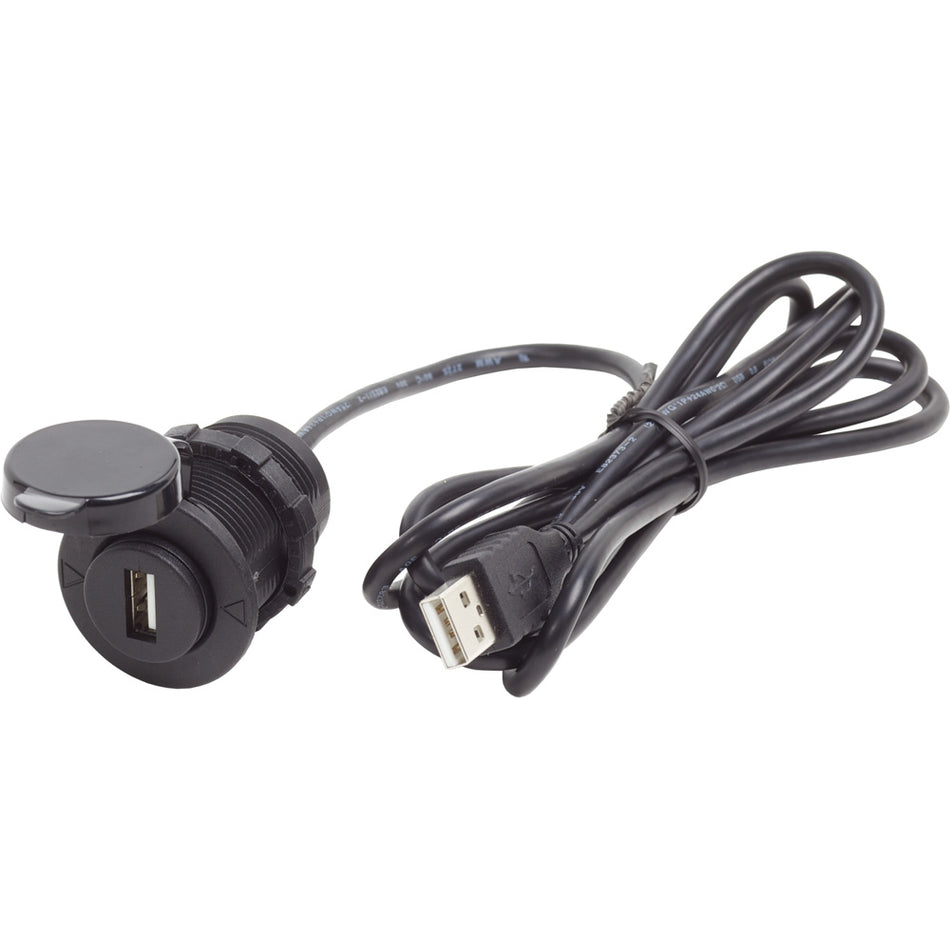 Blue Sea Systems 12V DC USB Extension, USB 2.0, IP45, 5 ft Cable, 1-1/8 in Mounting Hole — Quality Boat Parts