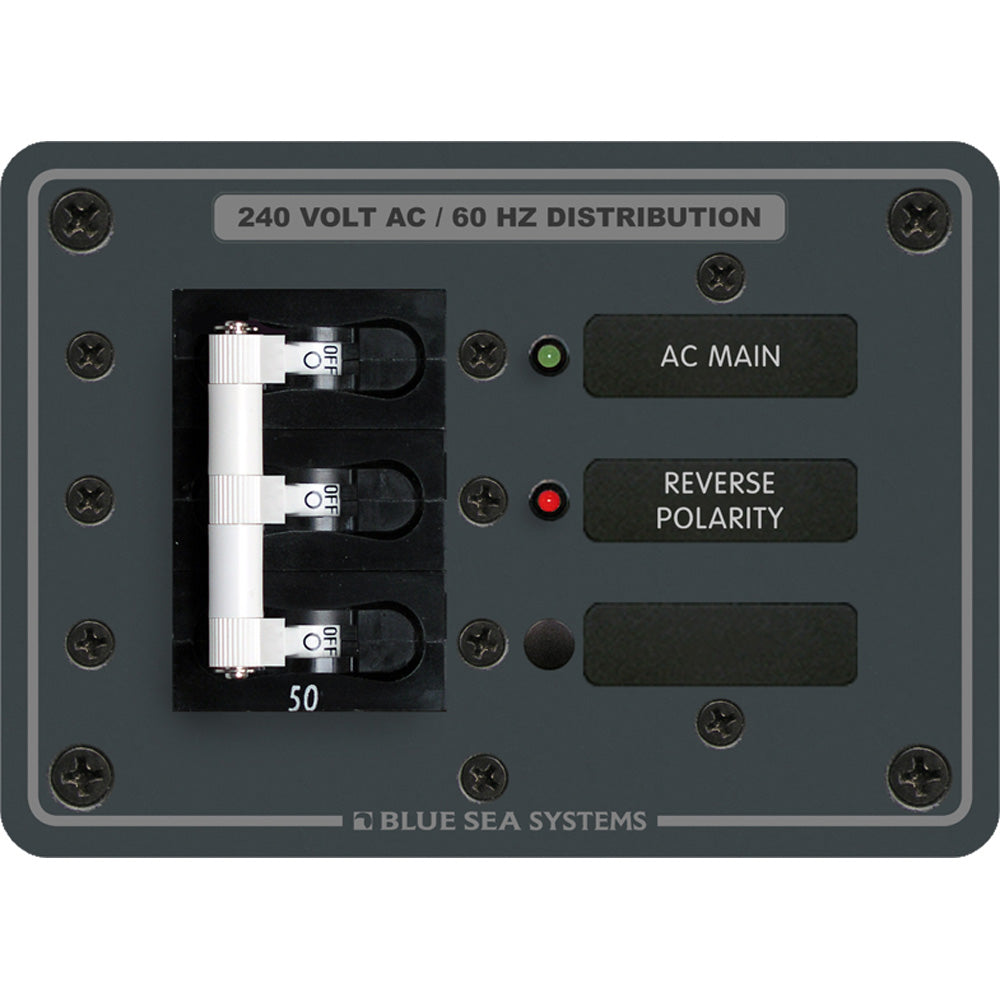 Blue Sea Systems AC Main Only Circuit Breaker Panel, 120/240V, 50A, 3-Pole — Quality Boat Parts
