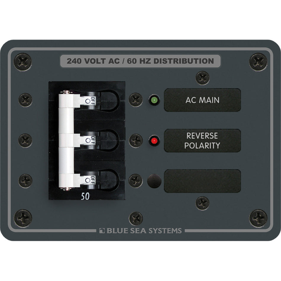 Blue Sea Systems AC Main Only Circuit Breaker Panel, 120/240V, 50A, 3-Pole — Quality Boat Parts