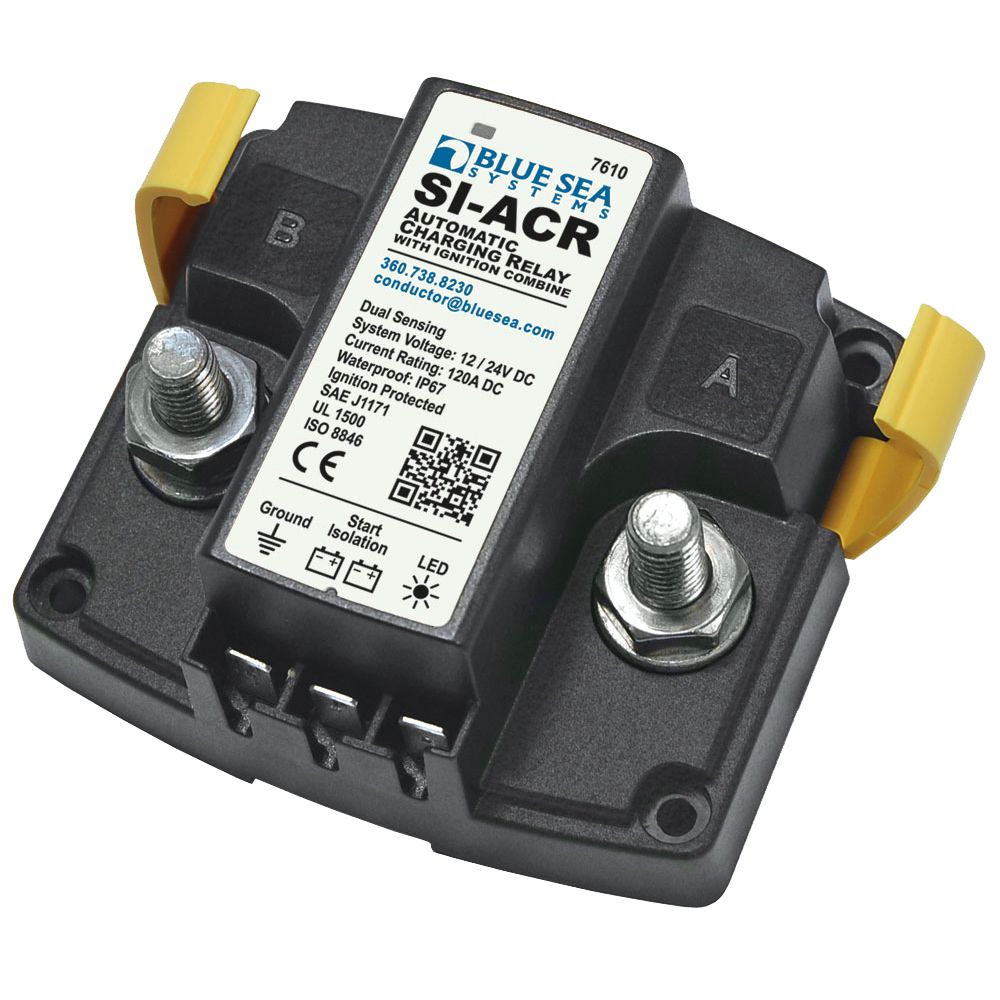 Blue Sea Systems SI-Series Automatic Charging Relay, 120A, 12V/24V, IP67, Ignition Protected — Quality Boat Parts