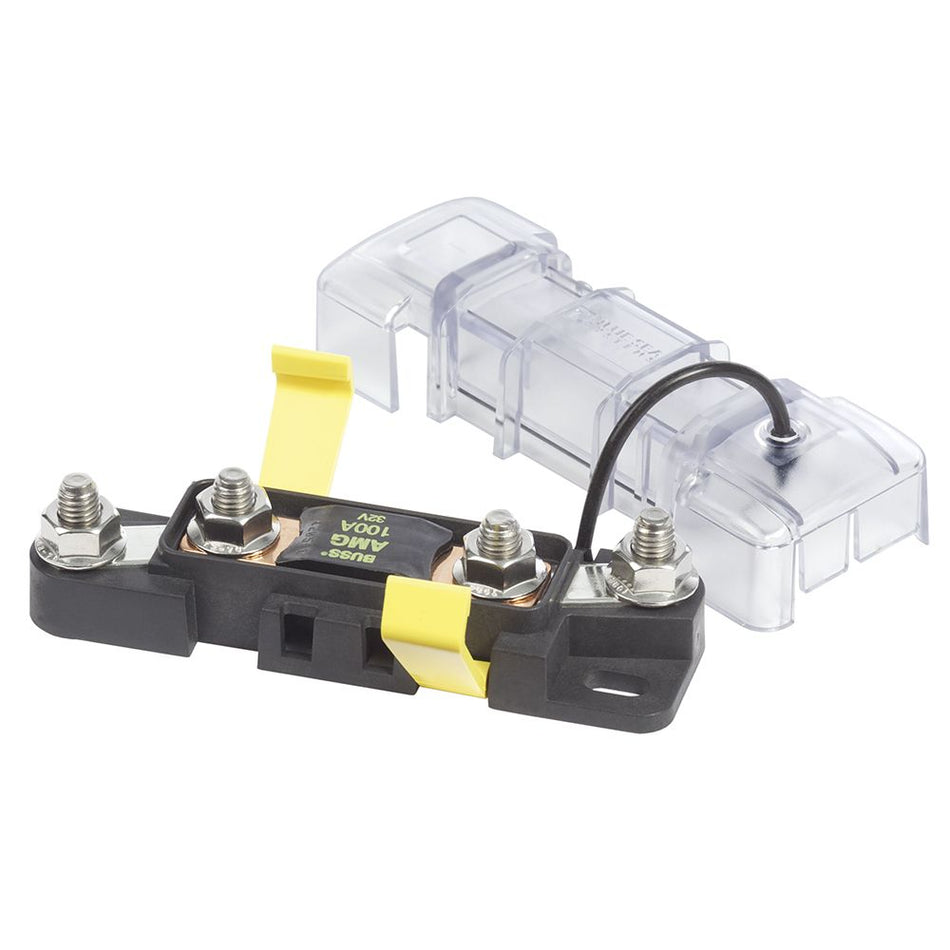 Blue Sea Systems MEGA/AMG Safety Fuse Block, 300A, 32V DC, Ignition Protected, Sealed Cover — Quality Boat Parts