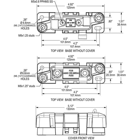 Blue Sea Systems MEGA/AMG Safety Fuse Block, 300A, 32V DC, Ignition Protected, Sealed Cover — Quality Boat Parts