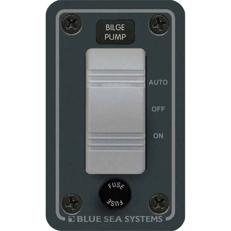 Blue Sea Systems Contura Single Bilge Pump Control Panel, 12/24V DC, IP66, ON-Off-Auto — Quality Boat Parts