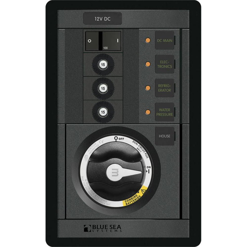 Blue Sea Systems M-Series Dual Circuit Plus Battery Management Panel, 12V, 3 Position, Vertical — Quality Boat Parts