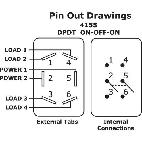 Blue Sea Systems WeatherDeck DPDT Toggle Switch, ON-OFF-ON, 5A, 30V DC — Quality Boat Parts
