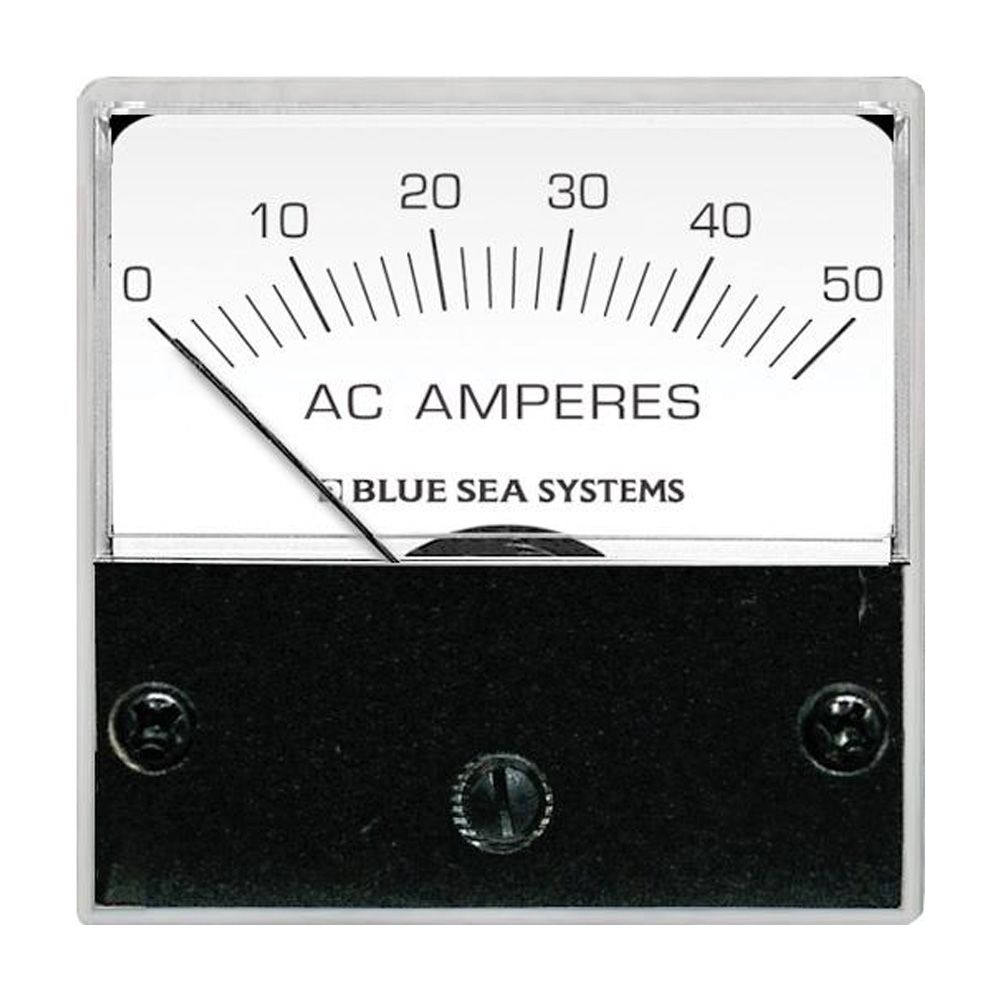 Blue Sea Systems AC Micro Ammeter, 0-50A, 2 in, Backlit Face, With Coil — Quality Boat Parts