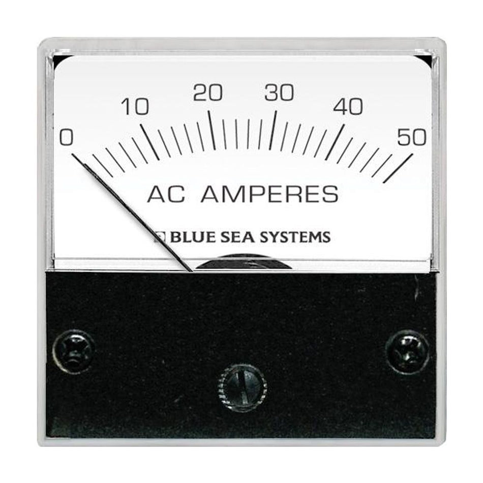 Blue Sea Systems AC Micro Ammeter, 0-50A, 2 in, Backlit Face, With Coil — Quality Boat Parts