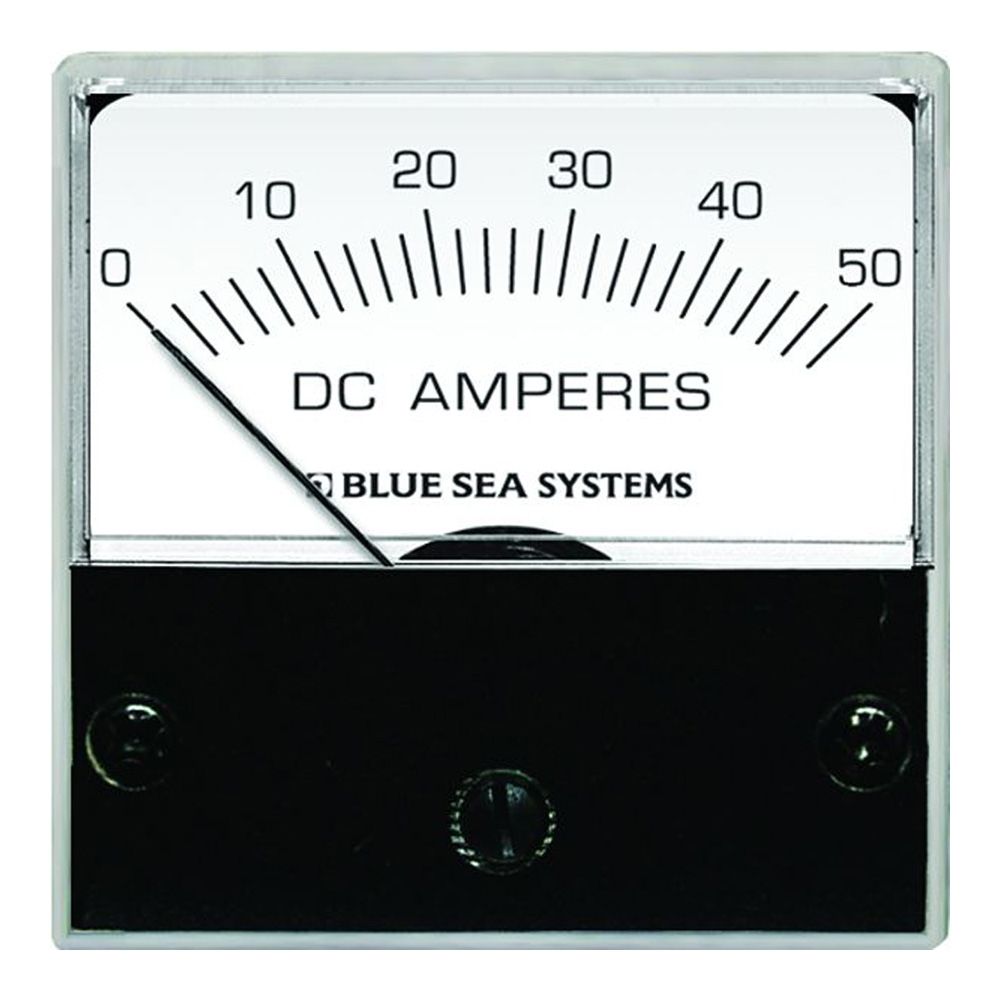 Blue Sea Systems DC Micro Ammeter, 0-50A, 2 in Face, External Shunt, Backlit — Quality Boat Parts