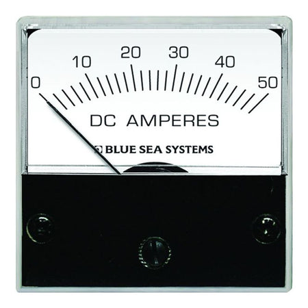 Blue Sea Systems DC Micro Ammeter, 0-50A, 2 in Face, External Shunt, Backlit — Quality Boat Parts