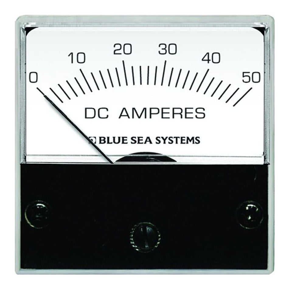 Blue Sea Systems DC Micro Ammeter, 0-50A, 2 in Face, External Shunt, Backlit — Quality Boat Parts