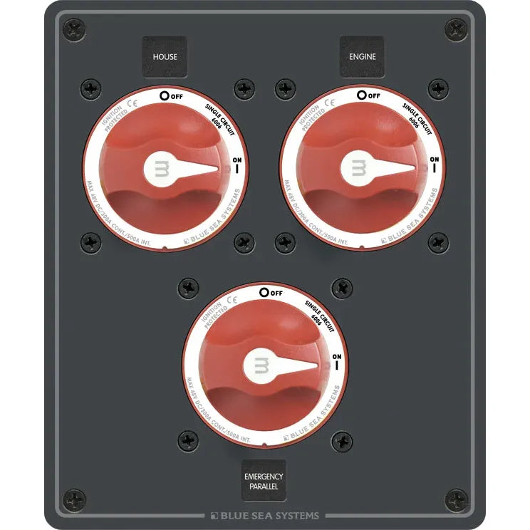 Blue Sea Systems Dual Bank Battery Management Panel, 48V DC, 300A — Quality Boat Parts