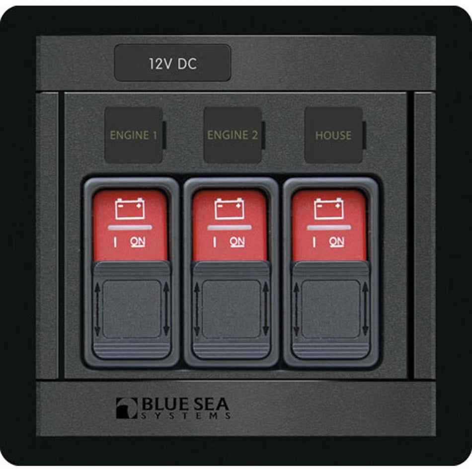 Blue Sea Systems Remote Control Panel, For ML-Series Switches, 12V/24V, 3 Contura Switches — Quality Boat Parts