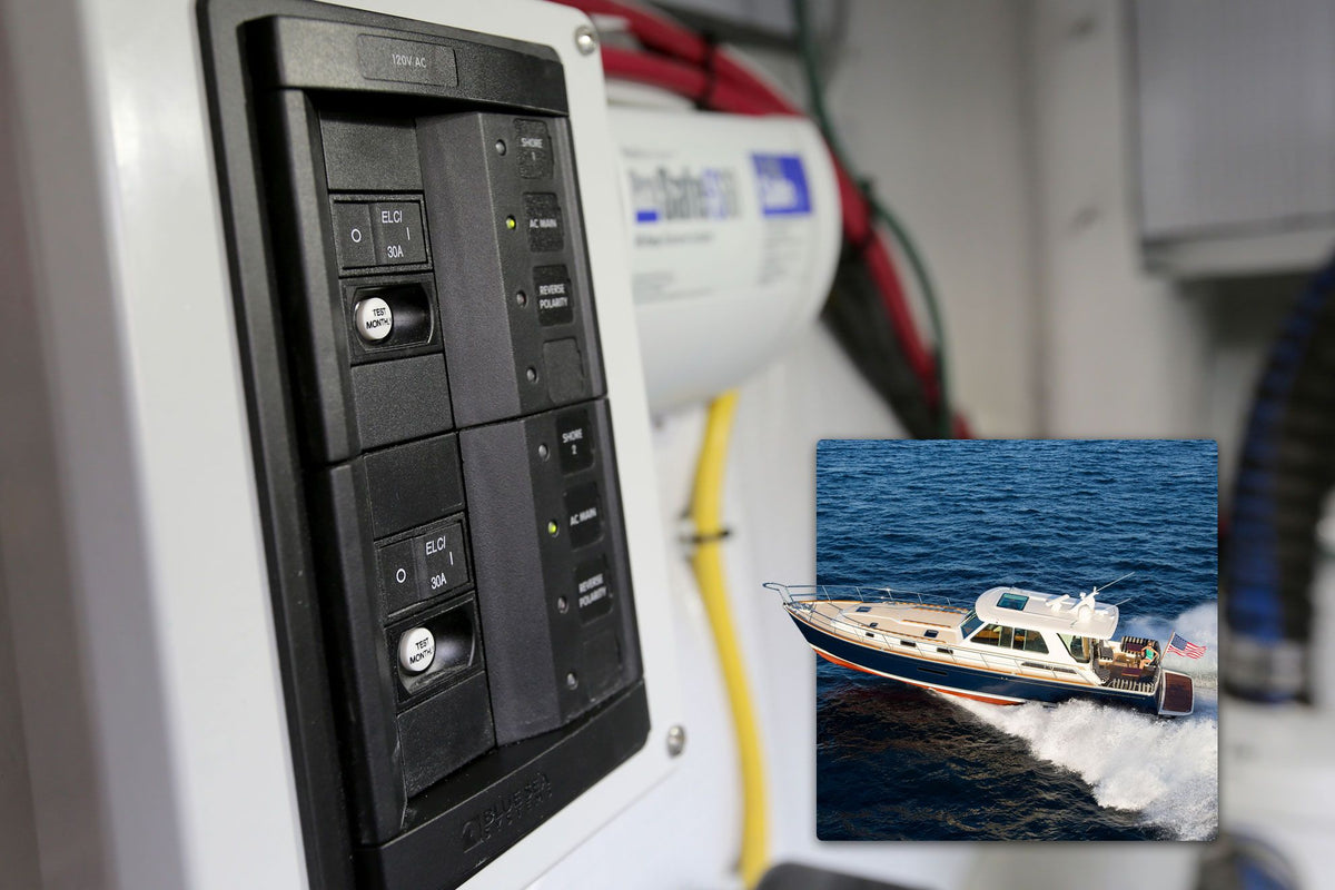 Blue Sea Systems 360 Panel ELCI Main Circuit Breaker Panel, 30A, 120V AC, Double Pole, 1 Position — Quality Boat Parts