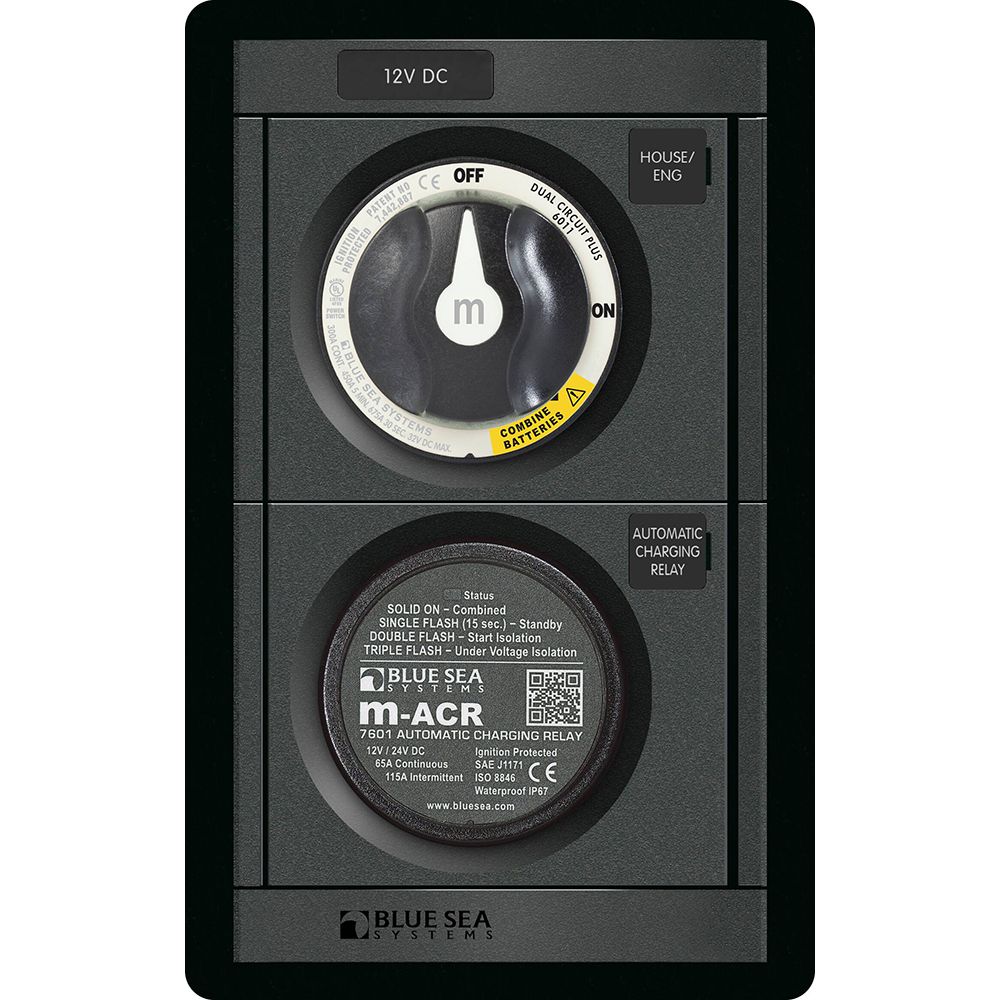 Blue Sea Systems 360 Panel Add-A-Battery Battery Management Panel, 12V, M-ACR, M-Series Battery Switch — Quality Boat Parts