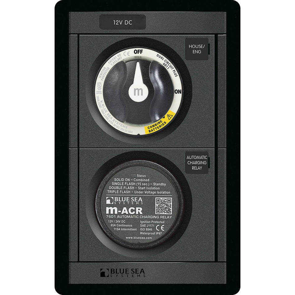 Blue Sea Systems 360 Panel Add-A-Battery Battery Management Panel, 12V, M-ACR, M-Series Battery Switch — Quality Boat Parts