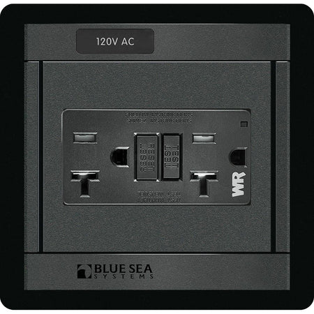 Blue Sea Systems 360 Panel GFCI Dual Outlet, 20A, 120V AC — Quality Boat Parts