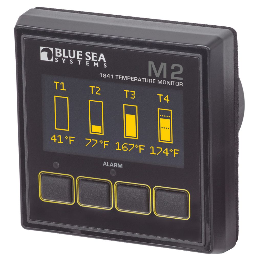 Blue Sea Systems M2 OLED Temperature Monitor, 7-70V DC, Up to 4 Sensors, -40°C to 120°C — Quality Boat Parts