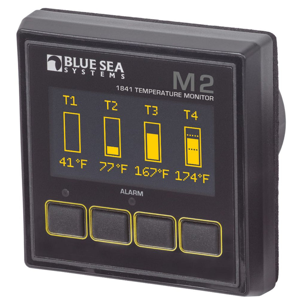 Blue Sea Systems M2 OLED Temperature Monitor, 7-70V DC, Up to 4 Sensors, -40°C to 120°C — Quality Boat Parts