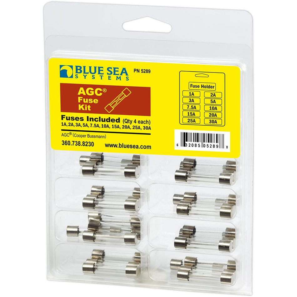 Blue Sea Systems AGC Fuse Kit, 41-Piece, 32V DC, Heavy Duty In-Line Fuse Holder — Quality Boat Parts