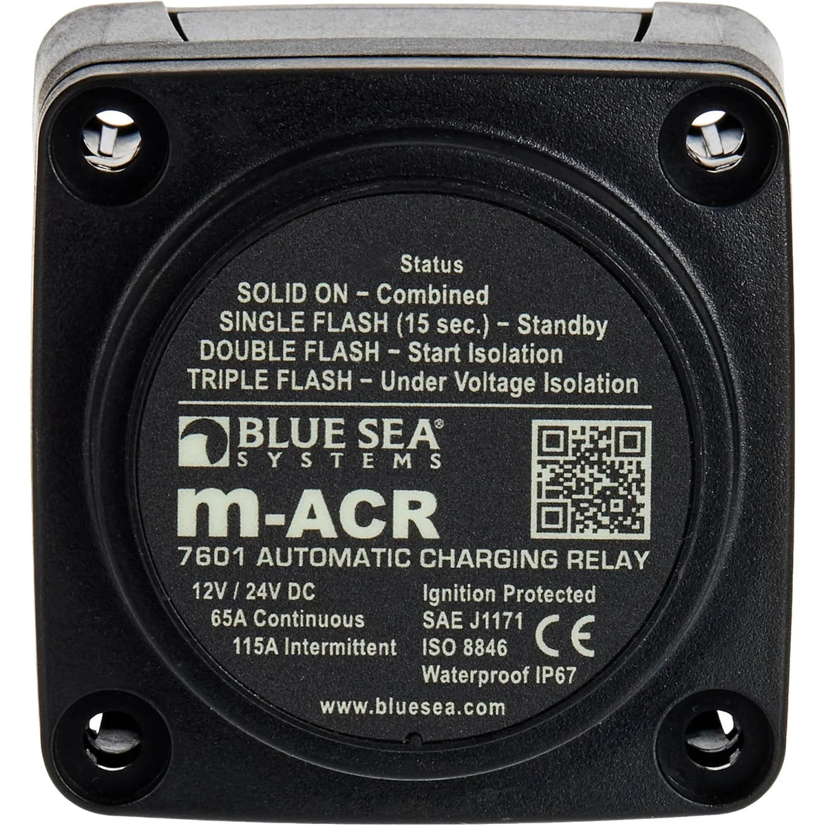 Blue Sea Systems m-Series Automatic Charging Relay, 12/24V DC, 65A, Start Isolation — Quality Boat Parts