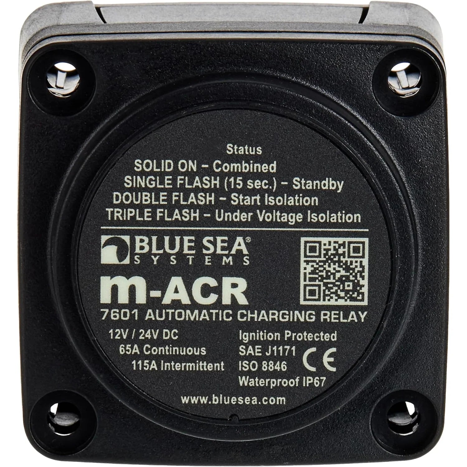 Blue Sea Systems m-Series Automatic Charging Relay, 12/24V DC, 65A, Start Isolation — Quality Boat Parts
